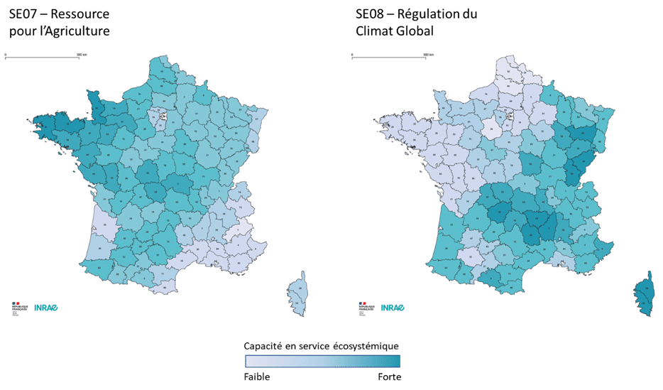 Évaluation des services écosystémiques en France métropolitaine par l&rsquo;approche des matrices de capacité